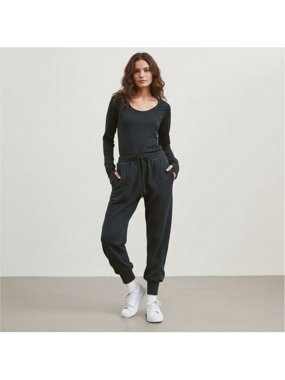 FP Movement by Free People Make It Count Onesie Jumpsuit Romper Size M Black
